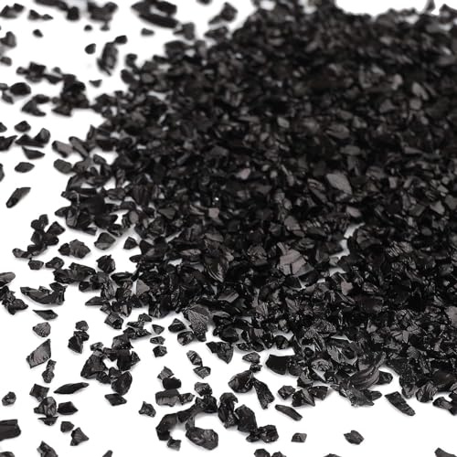 JBEIY Schwarz Zerkleinertem Glas Glitzer für Epoxidharz, 200g 2-4mm Unregelmäßigen klobig Glitzer, für Epoxidharz Füllstoff, Basteln, Vasenfüllung, Dekoration Herstellung