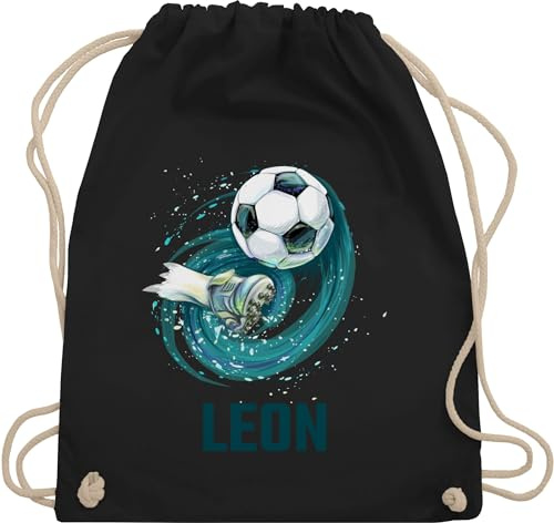 Turnbeutel Rucksack - Fußball Schuss Cool Fußballfan | Fußballgeschenkideen - Unisize - Schwarz - personalisierte stoffbeutel junge beutel fussball geschenke+für+fußballfans leon sportbeutel