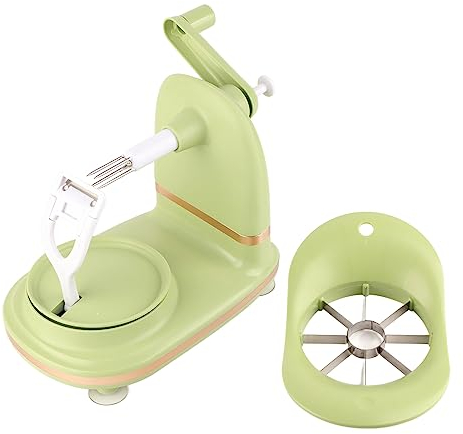 Pelapatate e Tagliamele, Pelamele, Tagliamele con Manovella, Spaccamele Manuale, Tagliamele a Spicchi, Pelapatate, Pelapatate, per Togliere il Torsolo Alla Mela (verde chiaro)