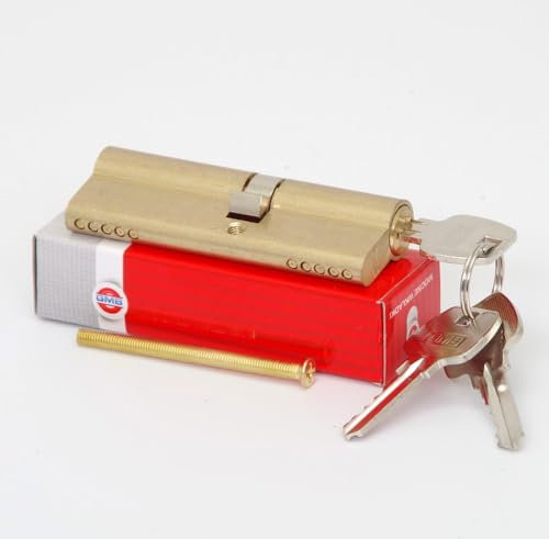 pokm toolsmarket - Zylinderschloss 26/41 mm, mit 25 Schlüssel, Türschloss aus Messing, Profilzylinder EU- Produktion, von 3 bis 50 Schlüssel zur Auswahl, Schloss für Haustür
