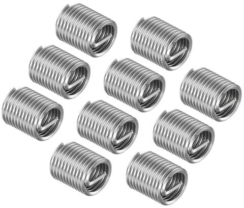 CoCud Gewindeeinsätze aus Draht, M10x1.5 2D 20mm Länge, Edelstahl 304 Gewindeschraube Hülsen-Einsatz, helikale Art gewickelt - (Anwendungen: für Automobilreparaturen), 10 Stück