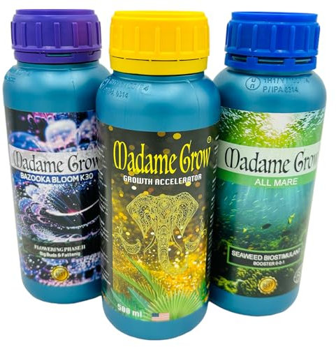 Madame Grow - Engrais Universel pour Renforcer la Croissance et la Floraison - Idéal pour Tous Types de Plantes - 3 x 500ml