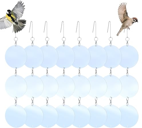 Gxlaihly Aufhänger zur Vogelabwehr - Vogelschreck - Taubenabwehr - Taubenschreck - Vogelscheuche - Vogelabwehr Wirksamer Schutz vor Tauben,Specht,Halten Sie Vögel fern (Runde Scheiben)