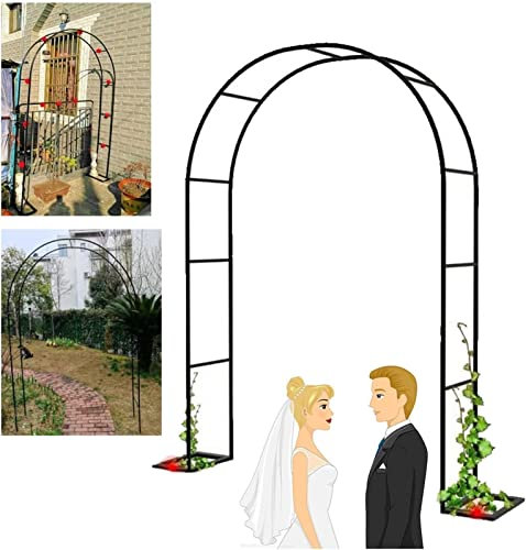 XUJIAY Arche Jardin Aluminium Largeur, Arche À Rosiers Métal, Filet À Plantes Grimpantes, Filet de Treillis, pour Récolte de Concombres, Légume, Vignes, Plantes Grimpantes,200x220x40CM