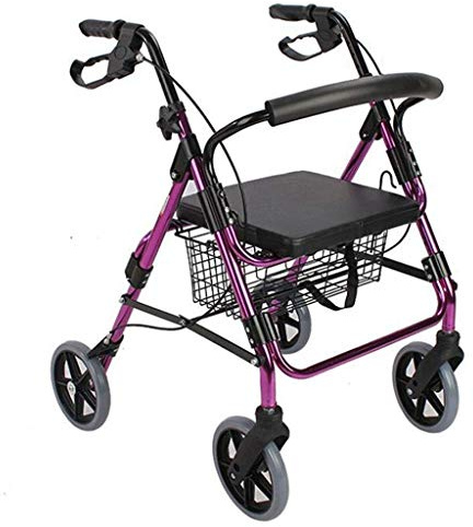 Gehhilfen für Senioren Gehhilfe aus Aluminium 丨 Leichter, zusammenklappbarer Gehrahmen 丨 Doppelbremse mit Sitz und Tasche丨 Höhenverstellbarer Gehwagen für Senioren Gehwagen für Senioren Rollator