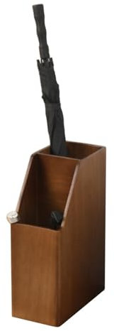 EXCLURA Regenschirmständer Schirmständerhalter aus Holz für Den Eingangsbereich, Unregelmäßiges Schirmaufbewahrungsgestell mit Abnehmbarer Wasserschale, für Zuhause/Büro/Hotel/Bauernhaus(Brown)