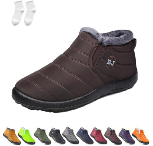 WIWIDANG Boojoy Botas, Botas de invierno Boojoy para mujeres y hombres,Botas de Nieve Impermeables de Invierno (Coffee, Adulto, Mujer, 40, Números, Sistema tallas calzado EU, mediano)