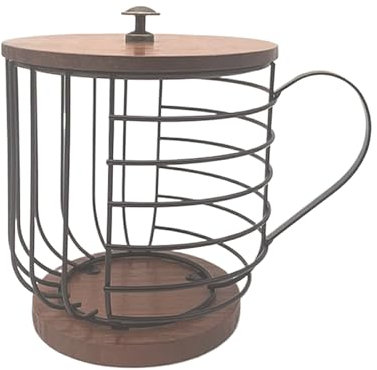 tuwiwol Beutelhalter, vielseitig und praktisch, zur Aufbewahrung von Kaffeepads, Kaffeestations Organizer, Kaffeetassen Organizer, Pod Moses Korb, Schwarz, bedeckt