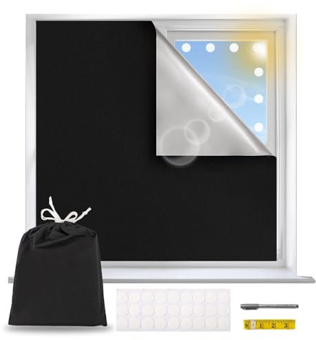 Verdunklungsrollo Ohne Bohren,Rollo Verdunkelung,Blackout Curtain Guard Blinds,Fenster Verdunkelung,Black Window Blinds Without Drilling,Sonnenschutz Fenster Innen.Fenster Abdunkeln.300x145cm