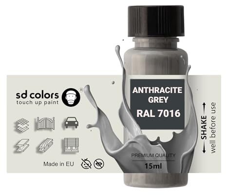 SD COLORS ANTHRACITE GREY RAL 7016 – 15ML Universal Touch Up Paint | Compatible with Cars, Wheels, Metal, Plastic & More