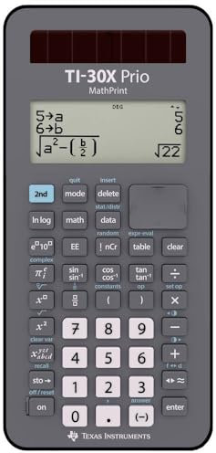 Texas TI-30X Prio MathPrint Wissenschaftlicher Schulrechner (IQB, Solar/Batterie) Grau