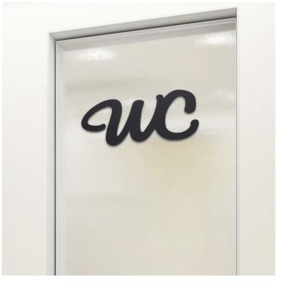 GIDWRIY Cartel para Puerta Baño,Letrero Puerta Baño Negro,Cartel Inodoro Acrílico,Pegatina Wc Autoadhesivo,Placa Wc Puertas,Letrero Aseo,Cartels Bano Invitados,Signo Puertas Inodoro para Interior