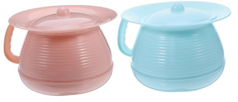 CLISPEED 2pezzi Notte Orinatoio Portatile Con e Maniglia Per Ragazzo Ragazza Donne Uomini Anziani Per Domestico Viaggio Campeggio Ospedale Casa Attività All Blu Rosa