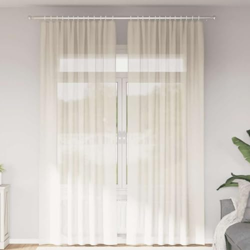 Genérico Cortinas de Gasa con Bolsillos para Varillas 2 uds. Crema,Casa y jardín,Decoración,Tratamientos de la Ventana,Cortinas y visillos,Crema,0.43 KG,4102180
