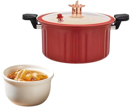 Pentola con coperchio – Pentola antiaderente da cucina, utensili da cucina per induzione fornello elettrico campeggio casa appartamento cottura brodo zuppa pasta salsa riso spaghetti