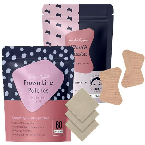 120 Pièces Patchs Rides À Base De Coton Patch Anti-Rides Super Adhésif Anti Wrinkle Patches Convient Pour Les Rides Du Front Et Les Pattes D'oie (Lot De 2)
