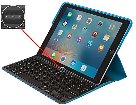 Logitech Create iPad Pro Hülle mit Kabelloser Tastatur | Hintergrundbeleuchtete Tasten, iOS-Sondertasten, Smart-Connector, Für 9,7, Deutsches QWERTZ-Layout - Blau
