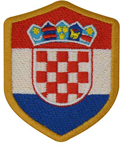 benobler FanShirts4u Aufnäher - Kroatien - Wappen - 7 x 5,6cm - Bestickt Flagge Patch Badge Fahne Croatia (goldene Umrandung)