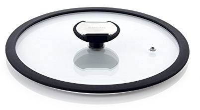 Glasdeckel mit Silikonrand 24 cm passend für Kochgeschirr der Balance-Serie 007824 l ideal zum Sichtkochen l geeignet für jeden Topf oder Pfanne mit 24 cm Durchmesser