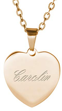 Gravado Kette aus Edelstahl mit Herz-Anhänger Personalisiert
