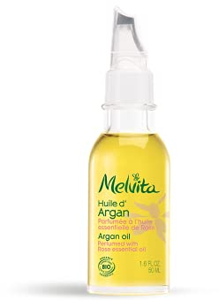 Melvita - Huile d'Argan Parfumée à la Rose - Huiles de Beauté - Soin Nourrissant et Protecteur pour Peau et Cheveux - Flacon en Verre de 50 ml