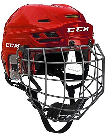 CCM HTC Tacks 310 Ice Hockey Helmet with Cage Senior Red M