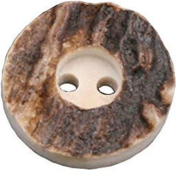 6 Stück klassische echt Hirschhorn Knöpfe 2 Loch deutsche Fertigung Tracht Trachtenknöpfe (18mm)