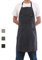 Pincy Arbeitsschürze, Schwerlast 16oz Canvas Tool Schürze, Metall Hardware Verstärkung Chef Schürze mit Tasche Extra Lange Riemen Verstellbar M-XXL (Schwarz)