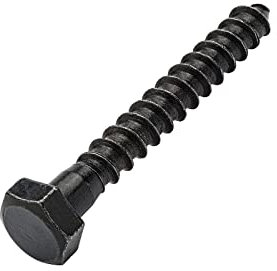 Blackline Holzschraube schwarz 6.0 x 60mm - 25 Stück Sechskantschraube SW-10 DIN571 Schrauben Holzschrauben