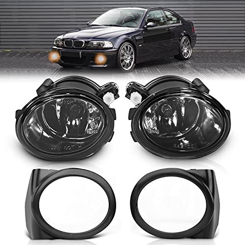 TangMiGe - Feux anti-brouillard compatibles avec BMW (E46 E39, Pare-chocs M Tech Pack M Sport), Serie 3 5, M3 M5, 09/2000-12/2007, (HB SDN WGN CPE CONV), 1 Paire Phares antibrouillard (Fumée)