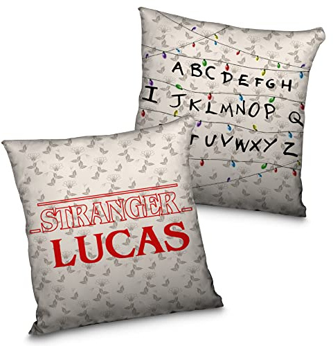 LolaPix Cojin Stranger Luces Personalizado con Foto. Regalos Personalizados con Foto. Impresión Total por Las 2 Caras hasta la Costura. Relleno Incluido. Varios Tamaños. Stranger Luces