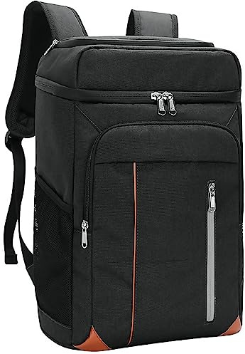 Sac à dos isotherme isotherme pour le maintien au froid et les boissons pour la plage d'été Camping Pique-nique Randonnée (18 litres) Noir
