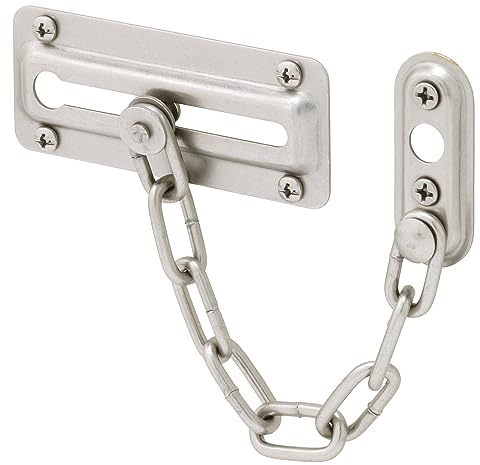Prime-Line U 103865 Door Guard with Steel Chain, Satin Nickel (Single Pack)
