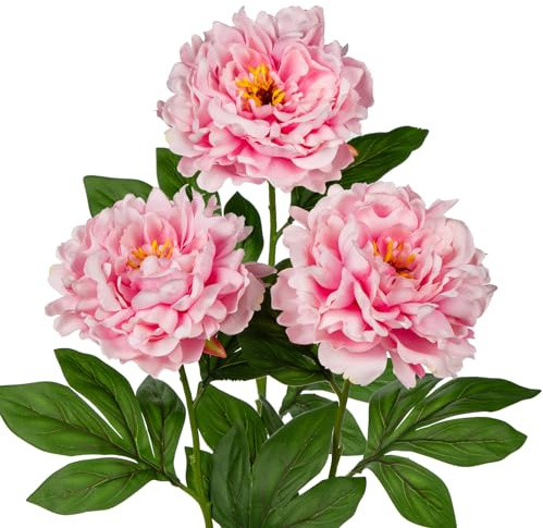 77cm künstliche Pfingstrose Blumen, 3 Stück Fake Pfingstrose Blumen Rosa, Faux Pfingstrose Dekoration für Haus, Büro, Hochzeit, Party Dekoration, Blumenarrangement, Tischaufsteller