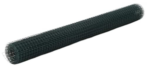 LAPOOH Drahtzaun Stahl mit PVC-Beschichtung 10x1,5 m Grün, Maschendrahtzaun, Gartenzaun, Hühnerzaun, Hundezaun, Hasendraht, Draht Zaun 143628