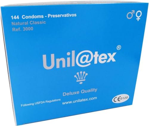 Caja Grande de Preservativos Clásicos y Lubricados - 144 Unidades, Ancho 54mm, Longitud 180mm, con Certificado ISO 4074 para Máxima Calidad y Seguridad (1)