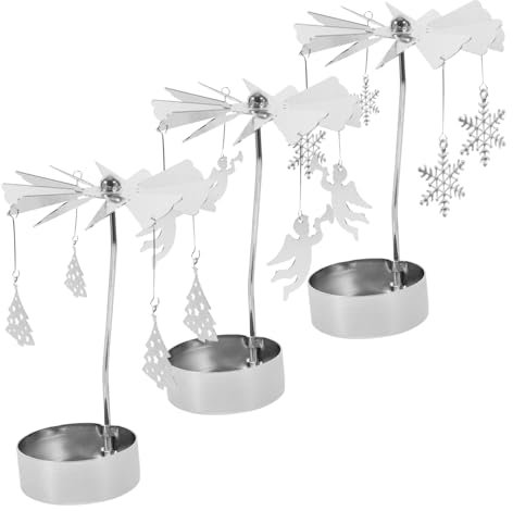RORPOIR Weihnachtsbaum-Kerzenhalter aus Metall im Schneeflocken-Stil dekorative Tischlampen für Partys