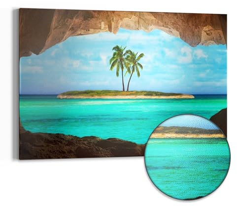 DEQORI Metall Magnettafel | 60x40 cm cm groß | Motiv Palmenparadies | Whiteboard für alle Magnete | Magnetboard Wand-Tafel für Küche & Büro | Design Magnetwand Pinnwand magnetisch