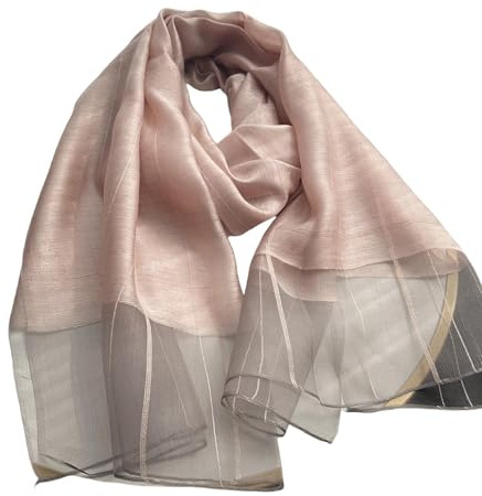 Scarf Women Long Scarf Elegant Silk Wrap Scarves Vintage Shawl Hijab Elegant Black Pink-F