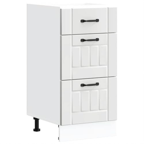 vidaXL lucca white engineered wood kitchen base cabinet - sleek modern design with adjustable feet, ample storage space, dimensions 40x46x81.5 cm