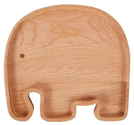 JSGHGDF Assiette de nourriture en bois pour bébé - Assiette à fruits secs - En forme d'animaux - Assiettes de service pour enfants
