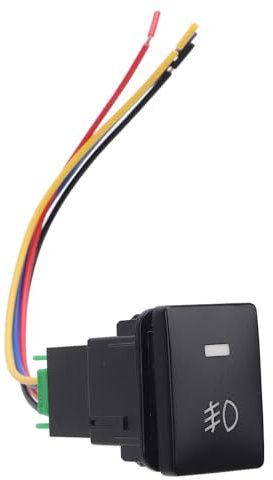 FILFEEL Interruttore a Pulsante DRL, 12V 3 Amp con Indicatore Luminoso a LED, Interruttore a Pulsante con Montaggio a Pannello per Fendinebbia e Barra Luminosa a LED DRL