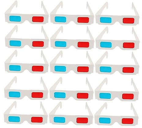 CAXUSD Gafas 3d De Papel Anaglifo Rojo Azul Desechables 60 Unidades Para Cine Películas y Juegos Casa