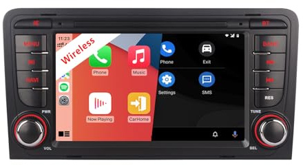Car Audio System Upgrade Hi-Fi Sound & Wireless CarPlay/Android Auto Plug-and-Play Autoradio für Audi A3 S3 RS3 8P 2003-2012 Modelle | DSP Tuning & Noise Cancellation Touch Display BT FM RDS