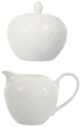 HOLIDYOYO 2pezzi Tazza Ceramica Con Contenitore Per Zucchero e Latte Pratico e Leggero Per Caffè e Bevande Calde Facile Da Pulire e Riporre Design Semplice e Funzionale