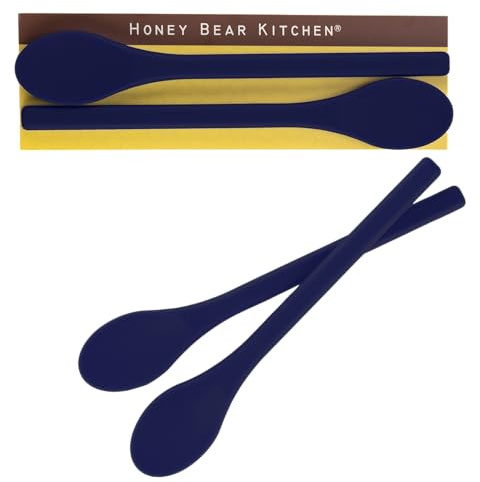 Honey Bear Kitchen Set di 2 mescolatori in silicone per caffè, tè, bevande (indaco mezzanotte)