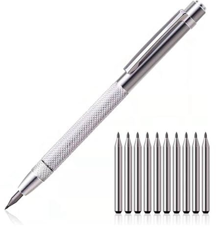 Steowsey Diamond Scribing Pen Tungsten Carbide Tip Engraving Pen for Glass Ceramic Metal Marking
