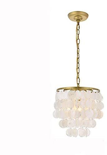 Lampadario a forma di campana a conchiglia con struttura in metallo, in madreperla, lampadario creativo personalizzato, per camera da letto, studio, cameretta dei bambini, lampada a sospensione da s