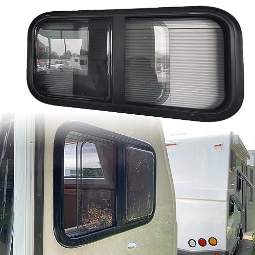 Finestra di ricambio per camper con tenda a rullo e zanzariera a scorrimento orizzontale a doppio strato per camper e rimorchi