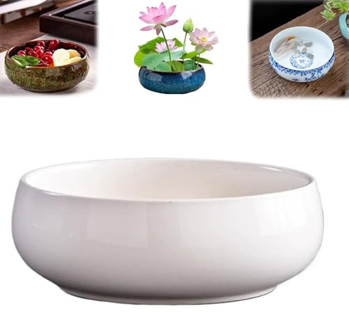 Pot Hydroponique,Pot De Fleur Ceramique,Plantes D'IntéRieur,Fleurs Vasque RéCipient Hydroponique Non Poreux De Grand Calibreavec GlaçUre Fluide, Applicable Aux Plantes Succulentes En Hydroponie (C)